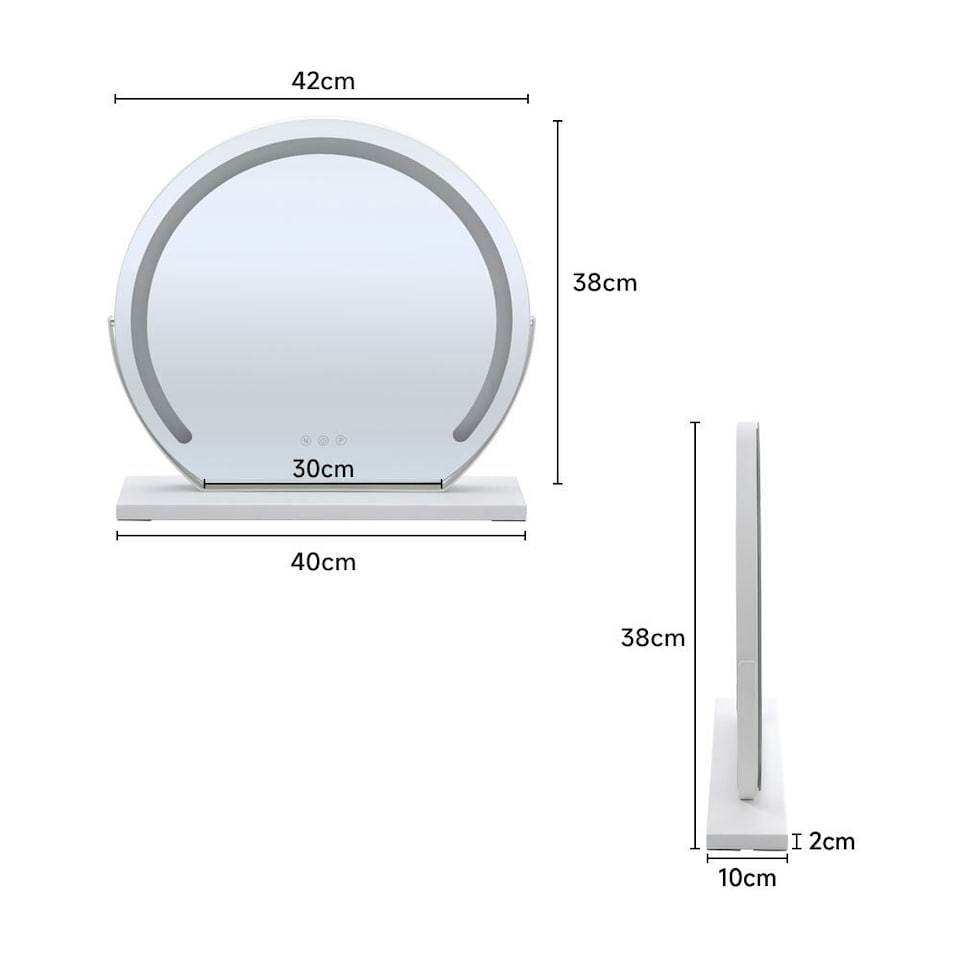 image 1 of Living and Home Round Hollywood Vanity LED Makeup Mirror