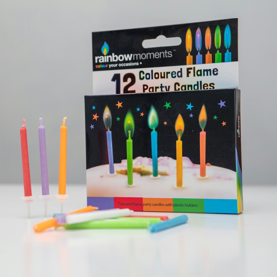 image 1 of Colour Flame Candle - Party 12 Candle