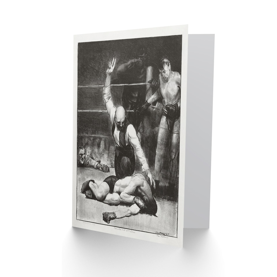 image 1 of George Bellows Counted Out Second Stone Boxing Art Greeting Card