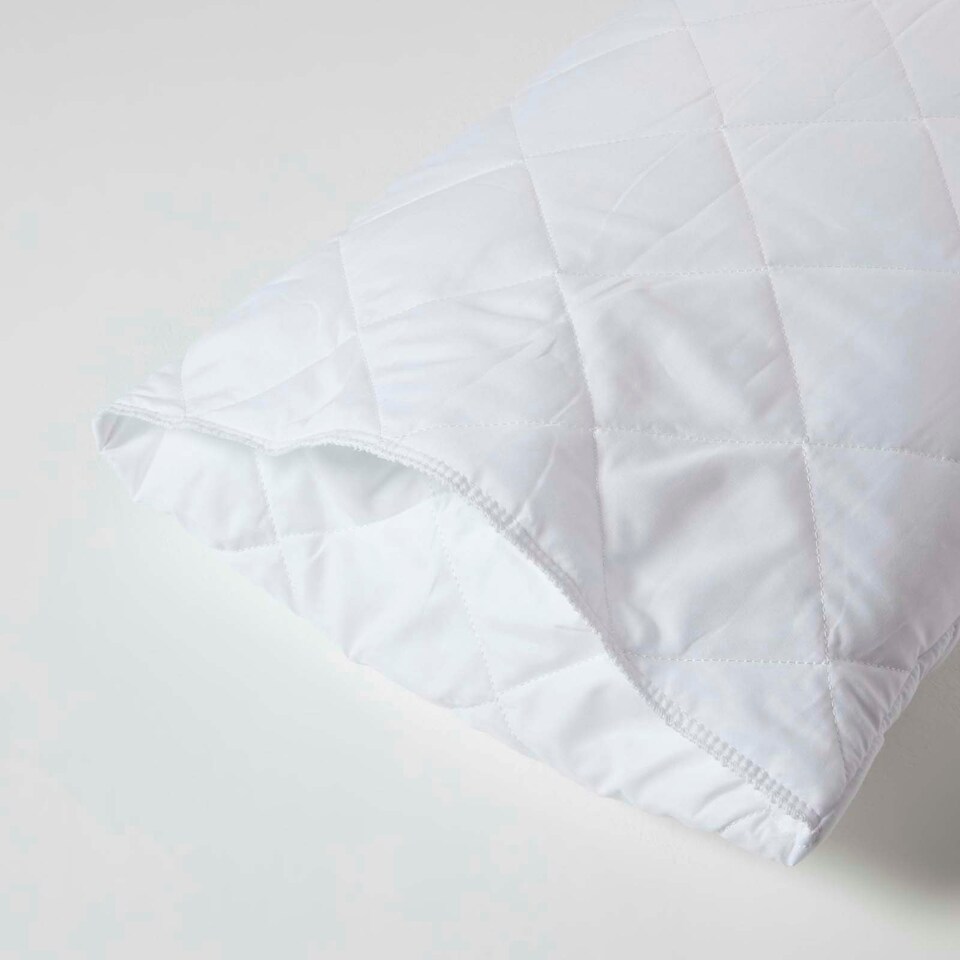 image 1 of Homescapes Anti Allergy Pillow Protectors - Pack of 4 White