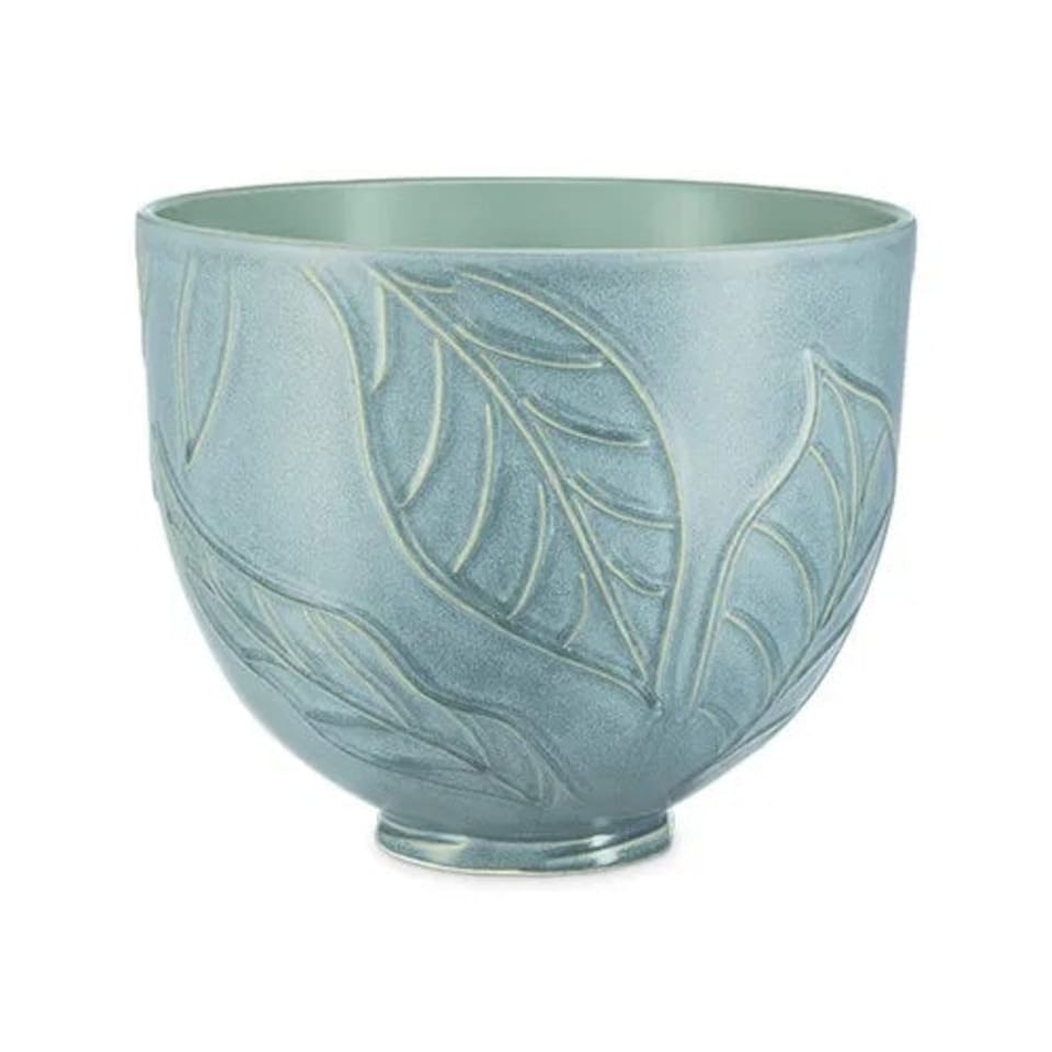 image 1 of KitchenAid Ceramic 4.8L Mixer Bowl Spring Leaves
