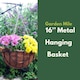 image 6 of Marco Paul Black Metal Hanging Basket 16" Black