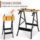 image 4 of DURHAND 4-in-1 Work Bench Adjustable Saw Horse Clamp Table Foldable Grey Black