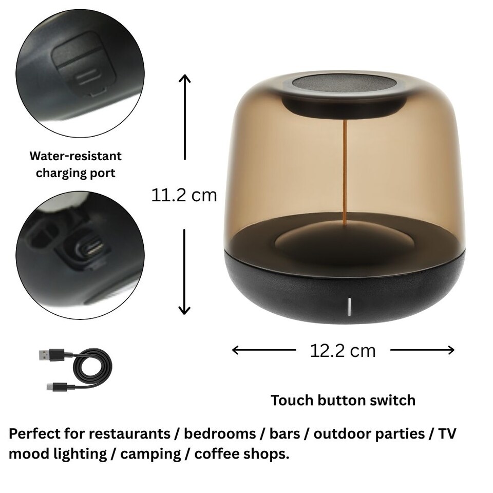 image 1 of Cordless Portable Mood Table Lamp – Modern Touch Sensor Light with Magnetic Filament | 5-Level Dimmable | For Bedrooms, Living Rooms, Cafes, Bars, Restaurants & Camping (Grey)