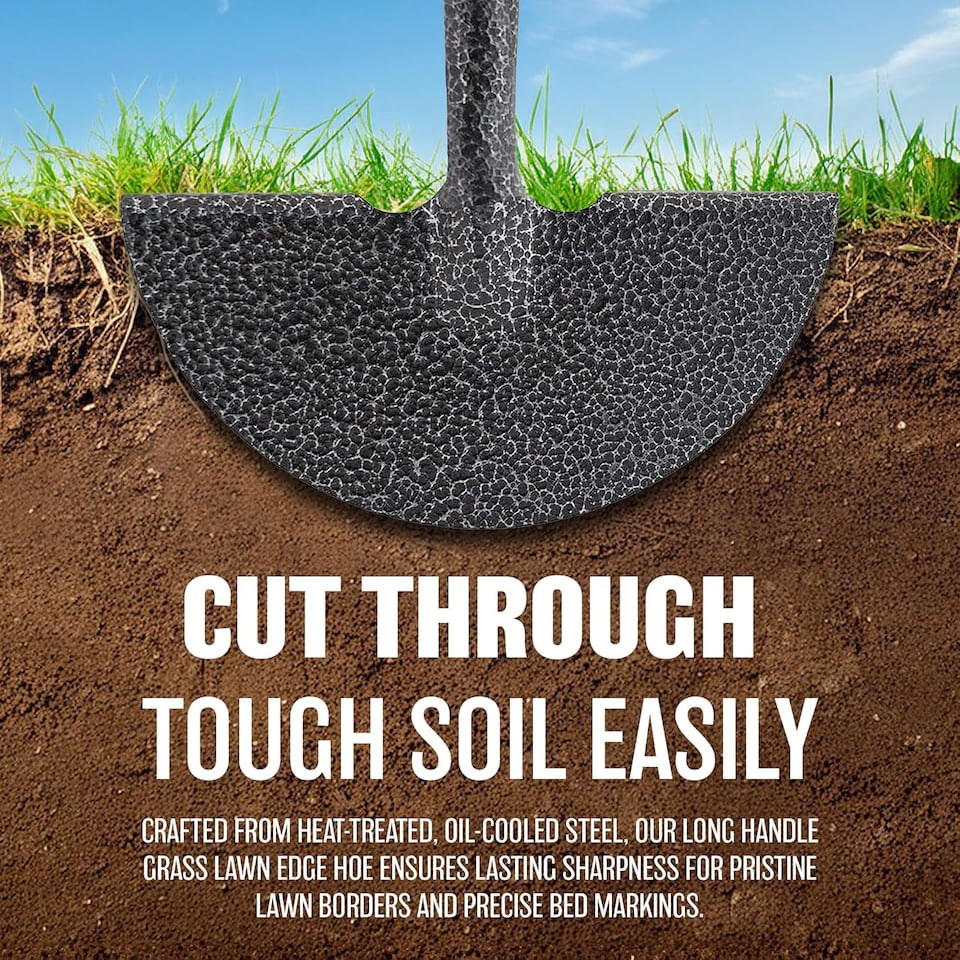 image 1 of Garden Edge Hoe Tool Border Edging Tool, Long Handle With Strong Grip