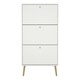 image 2 of Cumbria Shoe Cabinet 3 Flip Down Doors White