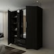 image 3 of Modern Space-Saving 4-Door Hinged Wardrobe with Central Mirrored Doors - 8 Shelves & 2 Drawers, 171cm Wide