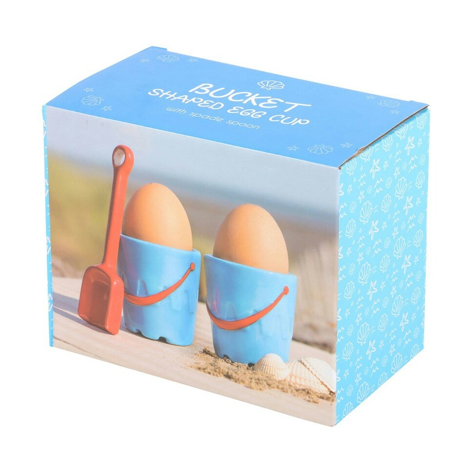 image 1 of Set of 2 Bucket & Spade Egg Cups