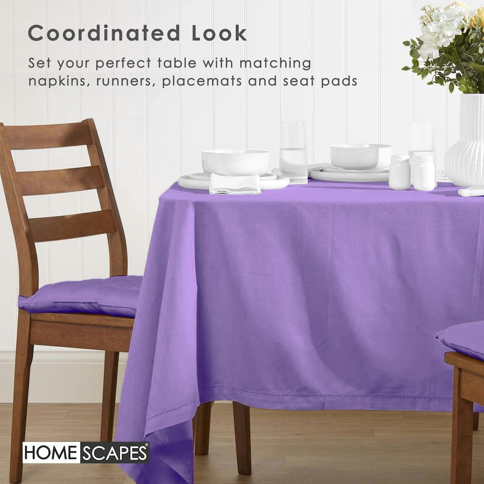 image 1 of Homescapes Purple Tablecloth - 178 x 300 cm Purple