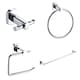 image 1 of Showerdrape Admiralty Chrome Stainless Steel Wall Mounted 4 Piece Bathroom Accessory Set | Silver | 1