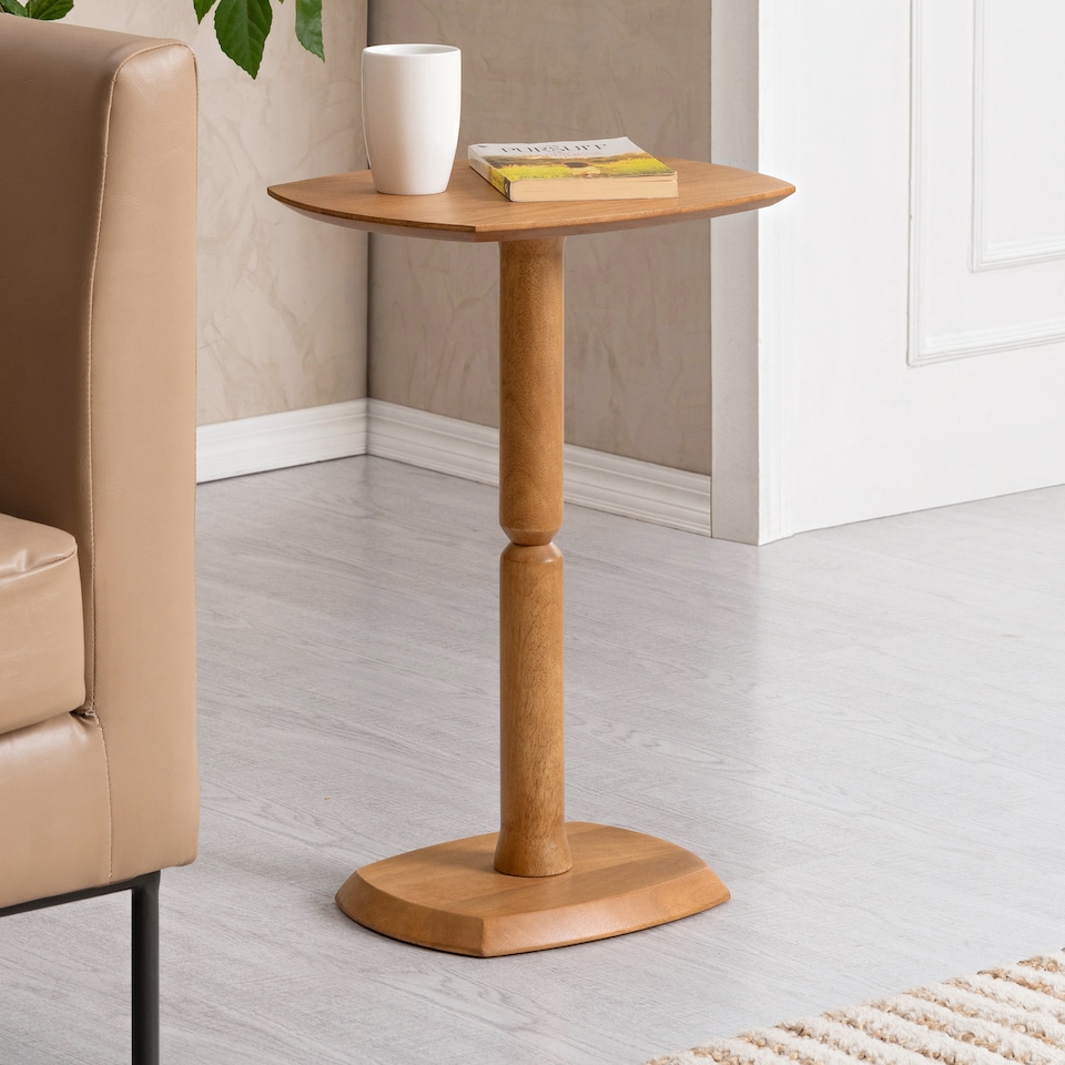 image 1 of Firma Side Table Solid Wood Bedside Table for Living Room and Bedroom | Brown | Mid Tone Honey | 1