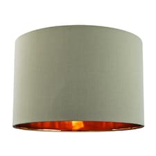 Contemporary Olive Cotton 12 Inch Table-Pendant Lamp Shade with Shiny Copper Inner | Green