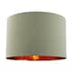 image 1 of Contemporary Olive Cotton 12 Inch Table-Pendant Lamp Shade with Shiny Copper Inner | Green