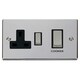 image 1 of SE HOME Polished Chrome Cooker Control Ingot 45A With 13A Switched Plug Socket Black | Polished Chrome