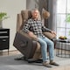 image 2 of HOMCOM Power Lift Recliner Chair for Elderly, Patchwork Design Oversized Electric Riser and Recliner Armchair for Living Room with Remote Control, USB Port and 2 Side Pockets, Brown | Brown | Brown