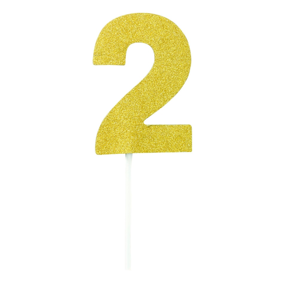image 1 of Bristol Novelty Diamond Number Cake Topper - Gold - 8 Gold