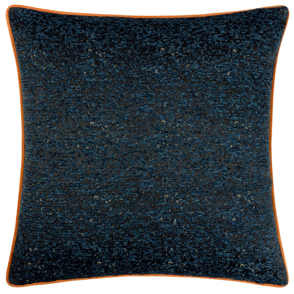 image 1 of Paoletti Galaxy Chenille Piped Cushion, Navy, 50 x 50cm