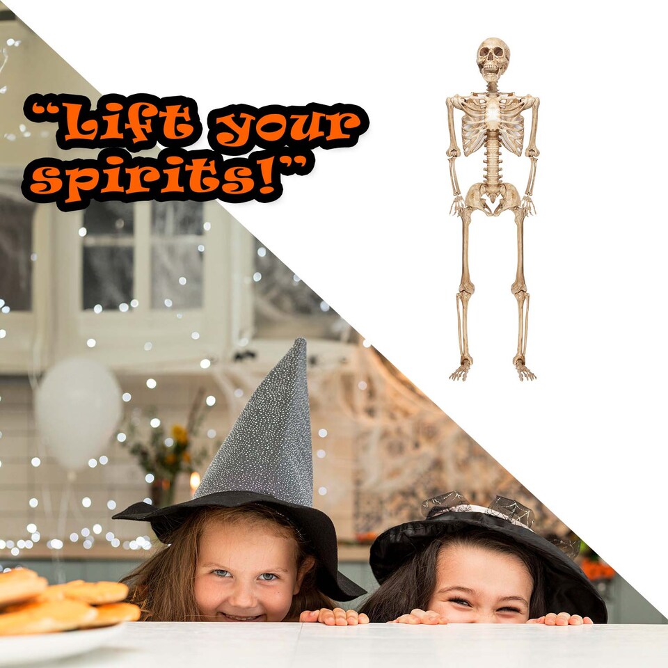 image 1 of vfm-estore Giant 7ft Halloween Skeleton Hanging Decoration White