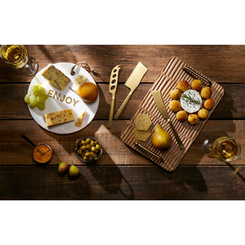 image 1 of Artesà Round Marble Cheese Board Platter White