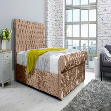 Santino Crush Double Bed Frame - Mink