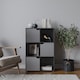 image 2 of 6-Cube Shelving Unit With Wooden Doors | Black | Black & Grey | 1