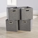 image 1 of Cube Pack of Four Canvas Fabric 33x37cm Large Storage Insert Boxes | Grey | Large Felt Grey
