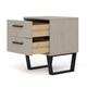 image 5 of Texas 2 Drawer Bedside Cabinet - Industrial Style with Real Wood and Metal Legs | Grey | Grey Waxed Pine | One Size | 1