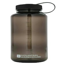 Mountain Warehouse 1L Plastic Bottle with Wide Screw Top Leak Proof Lid BPA Free Black