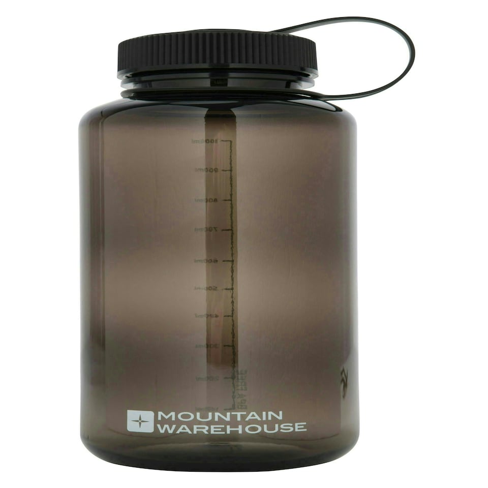 image 1 of Mountain Warehouse 1L Plastic Bottle with Wide Screw Top Leak Proof Lid BPA Free Black
