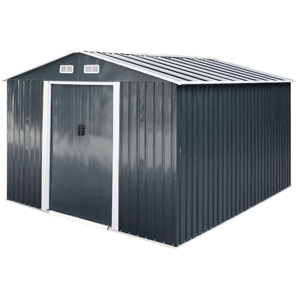 image 1 of Living and Home Large Garden Storage Shed - Black 257 x 205 x 177cm | Black
