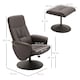 image 7 of HOMCOM PU Leather 2 Pcs Reclining Armchair w/ Ottoman 360° Swivel Brown