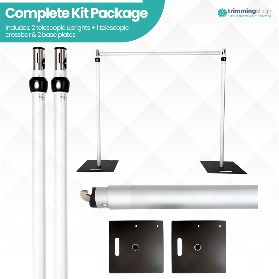image 1 of Portable Pipe & Drape Frame, Backdrop Stand Set for Weddings - 4m x 4m