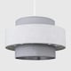image 1 of ValueLights Pair Weaver 3 Tier Grey Ceiling Pendant Shade Grey