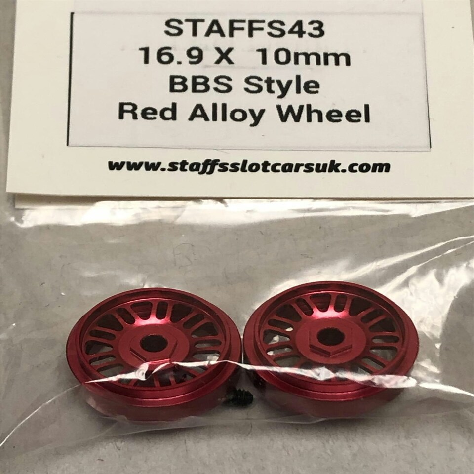 image 1 of Staffs Aluminium BBS Style Wheels in Red 16.9x10mm STAFFS43
