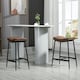image 2 of HOMCOM Breakfast Bar Stools Set of 2 Upholstered Barstools w/ Curved Seat Brown