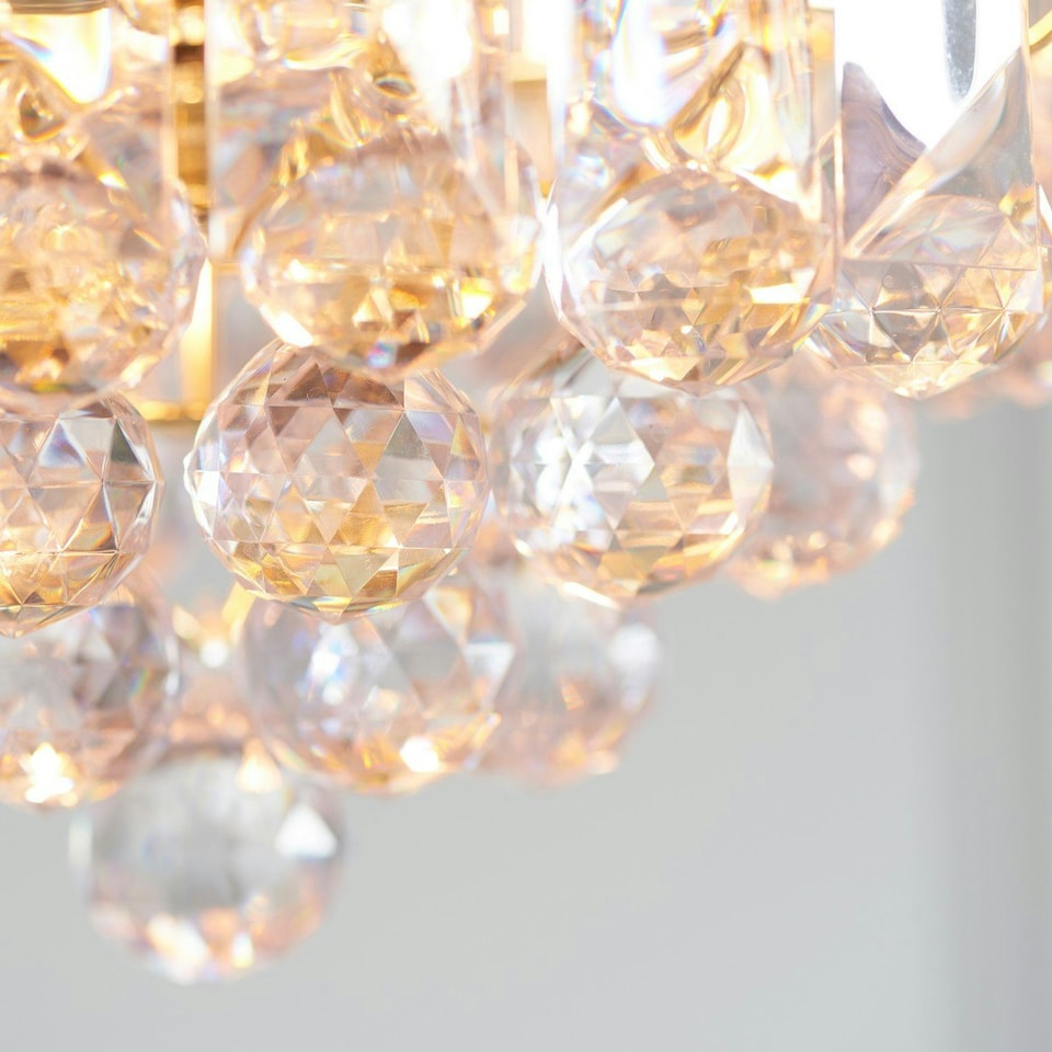 image 1 of Fargo 3 Light Ceiling Pendant Acrylic, Brass, E14