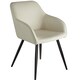image 2 of Chair Marilyn Set of 2 - with armrests, upholstered, fabric cover, black steel legs | Cream | cream/black | One Size | 2