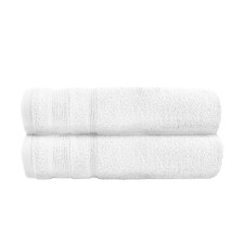 Luxury Zero Twist Egyptian Cotton Bath Towels 70 x 120cm - Pack of 2 White | Bath towel