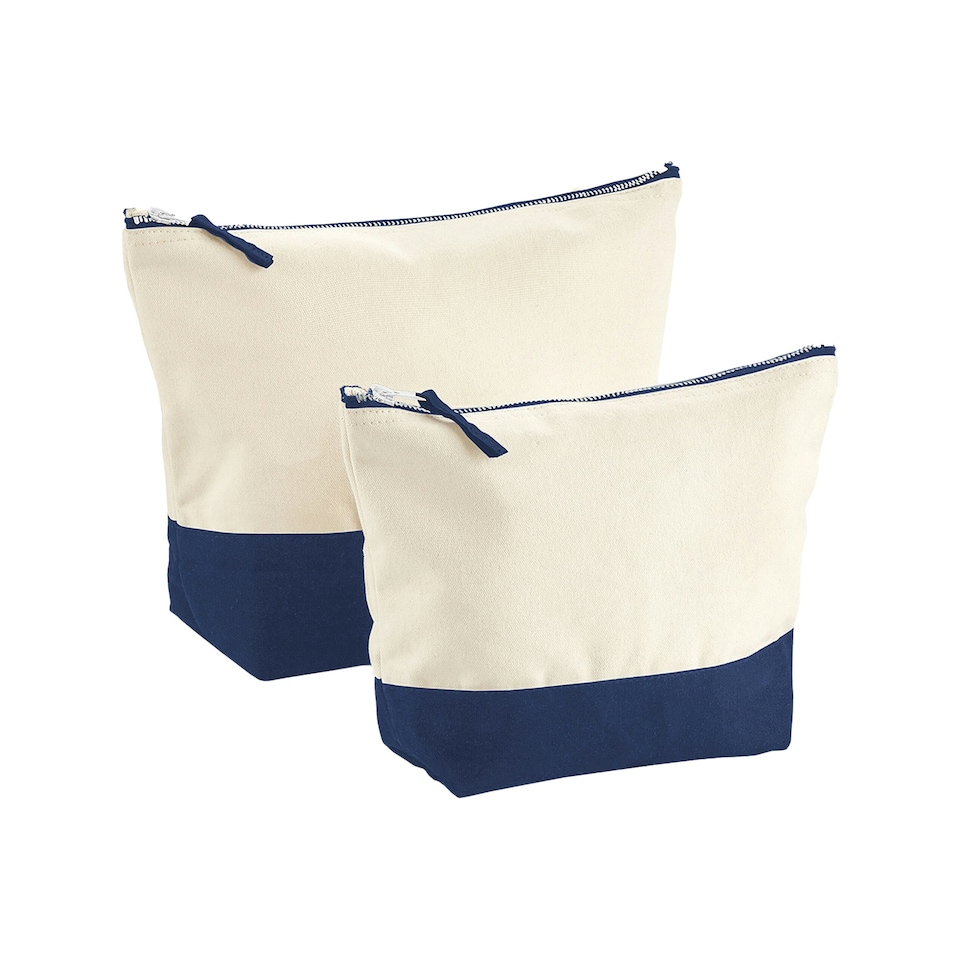 Westford Mill Canvas Dipped Base Accessory Bag - Natural/Navy - 19cm x 18cm x 9cm Cream