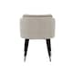 image 5 of Set of 4 Milano Velvet Dining Chairs with Stylish Ribbed Back Design, Black Metal Legs with Silver Tips | Grey | Silver End Tips