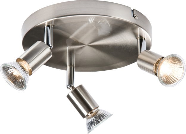 Netlighting Triple Spotlight Brushed Chrome 230V GU10 in Grey