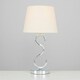 image 2 of ValueLights Cabonna Dimmable Polished Silver Table Lamp with Small Cream Tapered Shade and E14 Candle LED 5W Warm White 3000K Bulb Cream