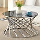 image 3 of Round Metal Coffee Table With Tinted Glass  In Silver