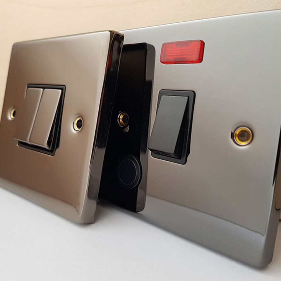 image 1 of SE HOME Black Nickel 10A 3 Gang 2 Way Light Switch | Black | Black Nickel