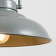 image 2 of ValueLights Industrial Style Satin Grey Metal Ceiling Pendant Light Fitting