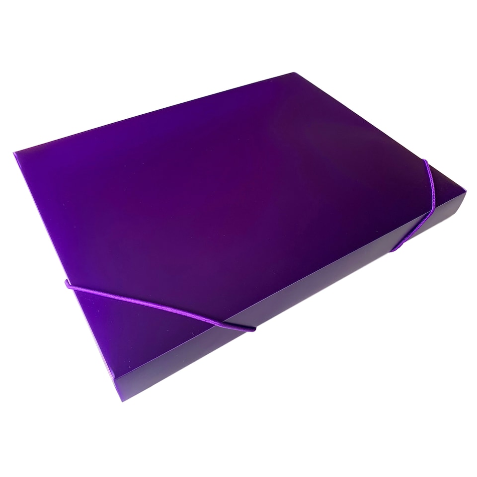 image 1 of A4 Clearview Purple Box File with Elastic Closure