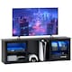 image 1 of HOMCOM 160cm TV Unit w/ LED Lights for 65" TV Modern TV Stand Cabinet Black
