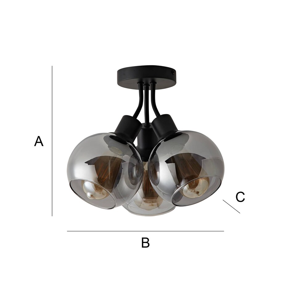 image 1 of ValueLights Bellamy Black Bubble Cluster Ceiling Light & Bulbs | Black