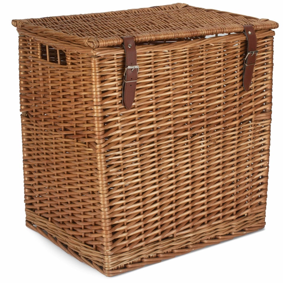 image 1 of Wicker Large Double Steamed Vintner Storage Picnic Basket Brown | Brown | One Size