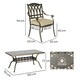 image 5 of Outsunny 7 Pieces Cast Aluminium Garden Dining Set with Parasol Hole Bronze